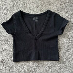 Garage Black Short Sleeve Top